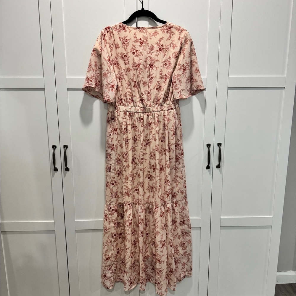 Roolee Cream and Red Floral Maxi Dress - Picture 4 of 4